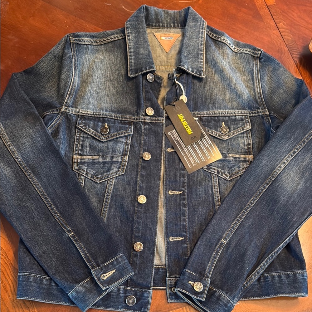 Meltin Pot Blue Denim Jacket with Tan Accent